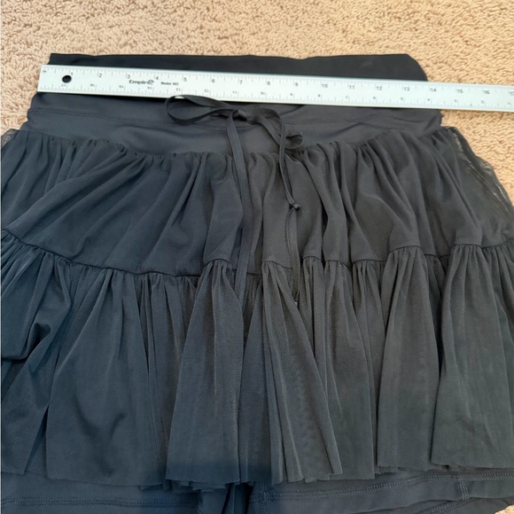 XL popflex Pirouette Skort black built in shorts silky mesh tiered skirt pockets - Picture 9 of 16